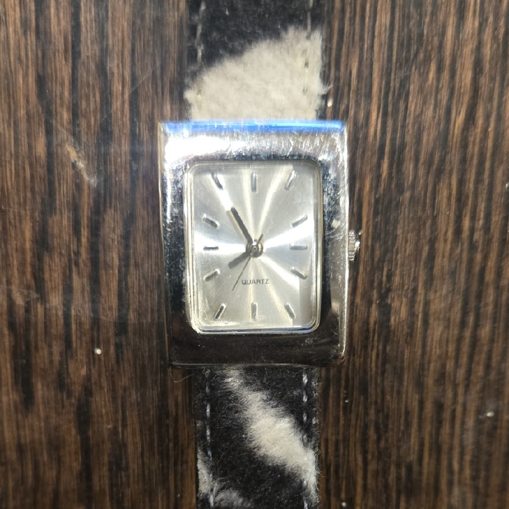 Silver and Black Quartz Watch